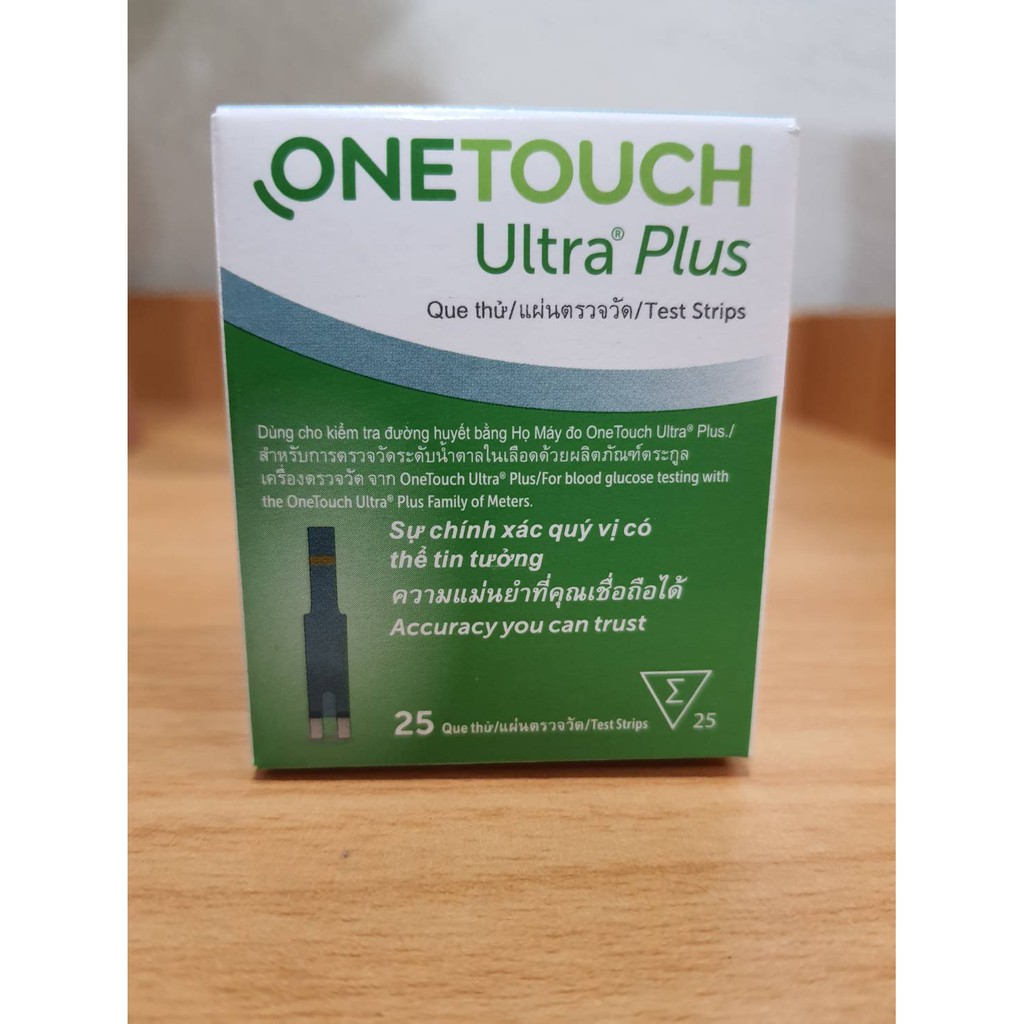 แผ่นตรวจน้ำตาล ONETOUCH Ultra Plus 25 ชิ้น/กล่อง (จำนวน 1 กล่อง)
