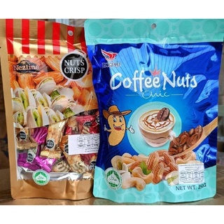 Nezline ตุ๊บตั๊บ Coffee Nuts เอาถั่วมีประโยชน์สูง ทั้ง 3 ชนิด มาอัดแท่งรวมกันเม็ดมะม่วงหิมะพานต์ อัลมอลด์ พิตาซิโอ้