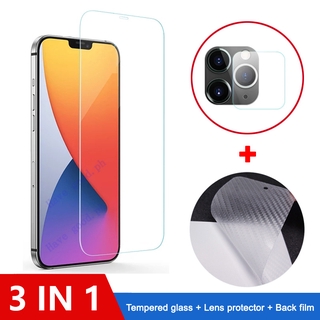 3-in-1 iPhone12 Pro Max Tempered Glass iPhone 12 Mini 11 Pro Max X 8 7 Plus 9H Tempered Glass Transparent Screen Protector iPhone  X XS Max Glass Film HD Glass Film