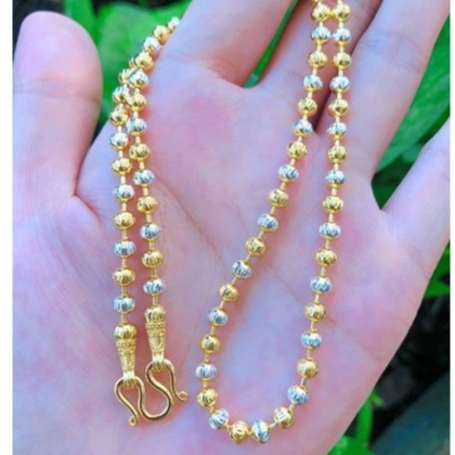 jewelryshop365 k130 สร้อยคอ 2 กษัตริย์ **ขนาด 3 มิล** หุ้มทอง24k เหมือนแท้ ไม่แพ้ ไม่ลอก ไม่ดำ