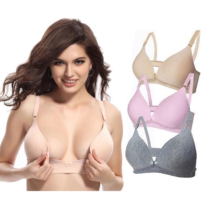 เสื้อชั้นในเปิดให้นม B34-B42 ไม่มีโครง ผ้าคอตตอน