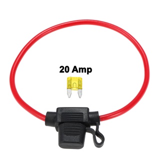 ชุดฟิวส์กันน้ำ Mini 20Amp กระบอกฟิวส์เสียบรถยนต์ 18 AWG