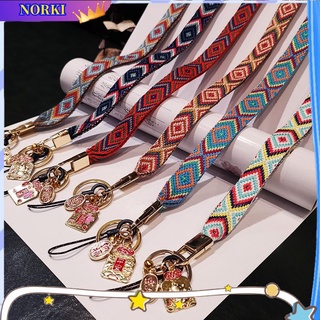 【พร้อมส่ง】เชือกคล้องคอ ป้องกันการสูญหาย สไตล์ประจําชาติ พร้อมรู สําหรับห้อยโทรศัพท์มือถือทุกรุ่น