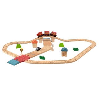 PlanToys ของเล่นไม้ Road  Rail Set