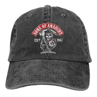 Zaijiao หมวกเบสบอล ลาย Sons Of Anarchy Soa Redwood Neuf Taille Motard Biker Noir Casquette ปรับได้ แฟชั่น สําหรับทุกเพศ FBG5623