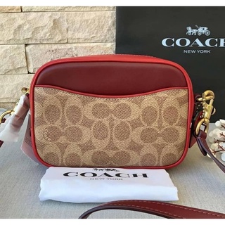 🎀 (สด-ผ่อน) ทรงกล่อง งาน Shop มาพร้อมถุงผ้าค่ะ COACH 1026 CAMERA BAG 16 GD/Tan Red Apple Multi