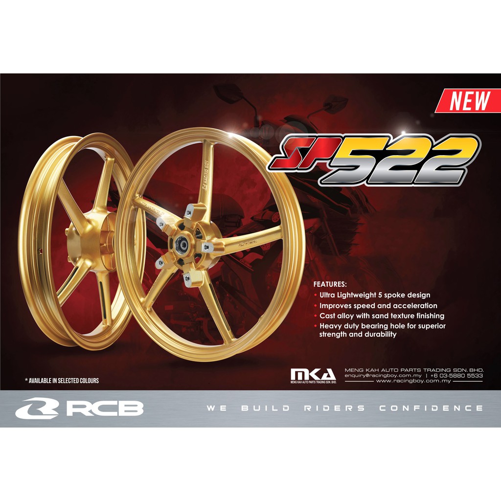 100% RCB SPORT RIM SP522 1.60/1.85 Y15 Y15ZR Y16 Y15 RACING BOY 160/185-17 160/160-17