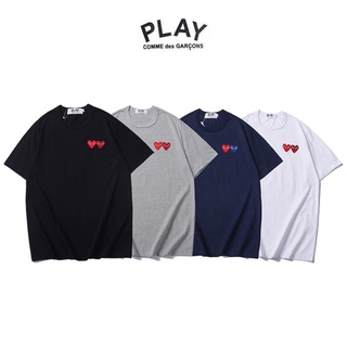 เสื้อยืดคอกลม ♛PLAY เสื้อยืดแฟชั่นแขนสั้นผ้าฝ้ายพิมพ์ลาย unisex