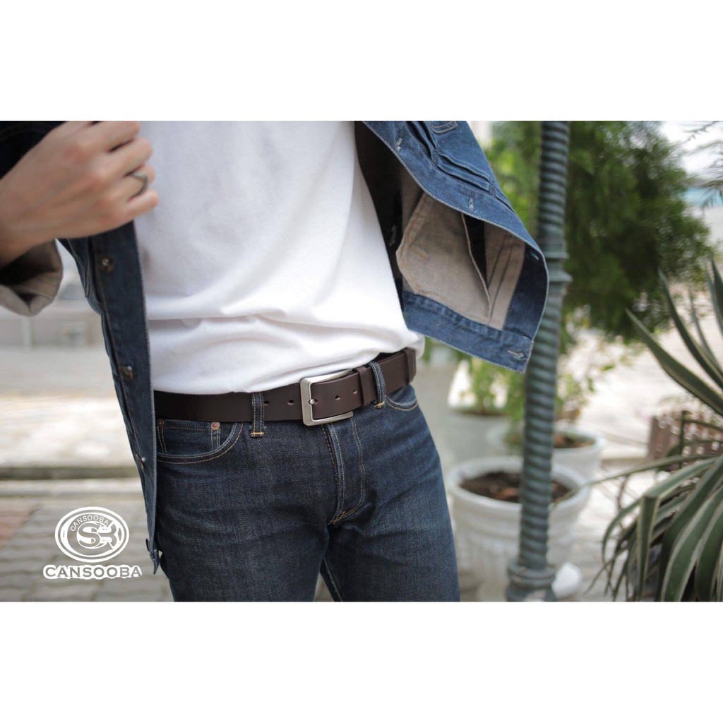 เข็มขัดหนังแท้ หนังวัวนอก Cow leather belt 1.5 รูปที่ 6