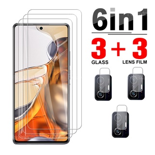 6in1 เคสกระจกนิรภัย ป้องกันกล้อง สําหรับ xiaomi mi 11t pro xiomi 11 t mi11t pro