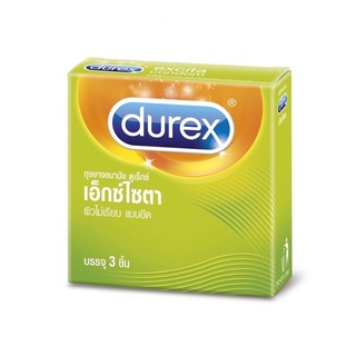 (แบบขีด) ถุงยางอนามัย Durex Excita Condom ขนาด 53 มม. ผิวไม่เรียบ 1 กล่อง มี 3 ชิ้น