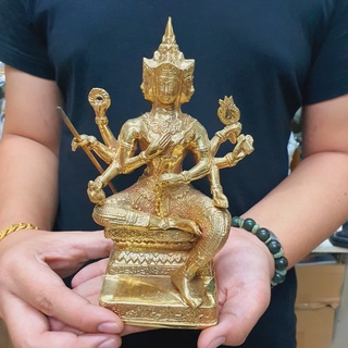 ท่านท้าวมหาพรหม พระพรหม สามารถใช้ตั้งศาลได้ งานทองเหลืองขัดผิวสวยงาม (หน้าตัก4นิ้ว สูง20ซม.)ปลุกเสกจากโบสถ์พราหมณ์