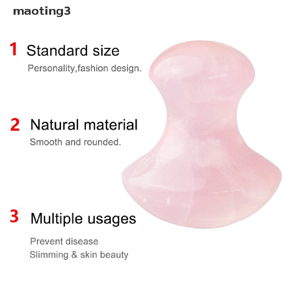 Maoting3 Face Massager Guasha Tool Natural Rose Quartz Mushroom Facial Foot Acupuncture Mt3 1478