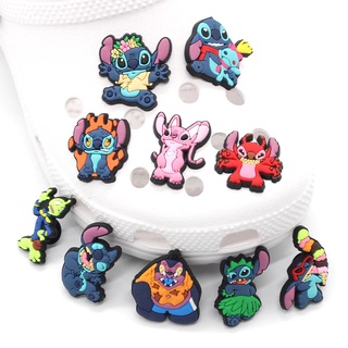 การ์ตูน Lilo Stitch Jibitz Crocks สําหรับเด็กผู้หญิง อะนิเมะ Jibits Charm Stitch Croc Jibbits รองเท้า อุปกรณ์เสริม จี้รองเท้า หมุดตกแต่ง