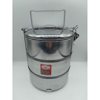 ปิ่นโตแสตนเลส 3 ชั้น ขนาด 14 cm. Food Carrier(SILVER)