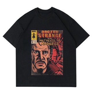 เสื้อยืดโอเวอร์ไซส์เสื้อยืด พิมพ์ลาย Strange VINTAGE DOCTOR| เสื้อยืด พิมพ์ลายการ์ตูนมาร์เวล ดร. ฟิล์มแข็งแรง | เสื้อยืด