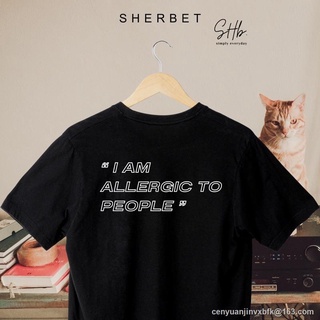 Morning sherbettee|เสื้อยืดลาย allergic to people oversize SML