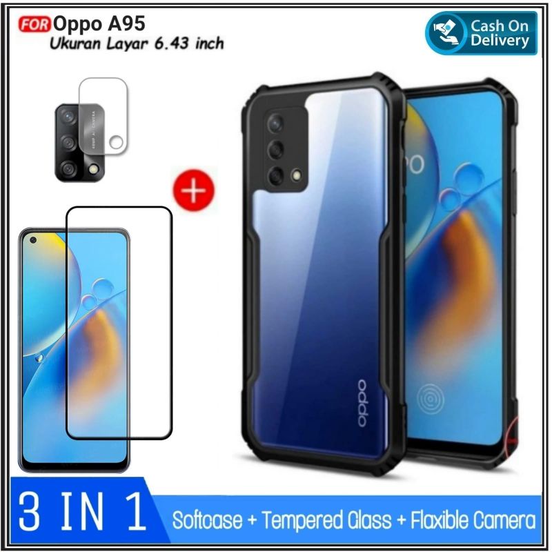 Mondi Store Case Oppo A95 เคสใส ฟรีกระจกนิรภัย