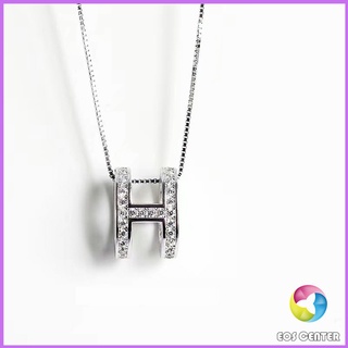 Eos Center สร้อยคอ จี้รูปตัวอักษร H เครื่องประดับสําหรับผู้หญิง H necklace