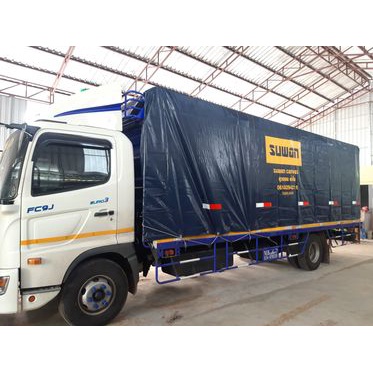 ผ้าใบรุ่น MTruckers7.50m x 9.50m : น้ำหนักพอดี เคลือบกันน้ำ 100% เหนียวทนด้วยเส้นใยคุณภาพ ทนแรงดึงได้ถึง 135 กก./3ซม.