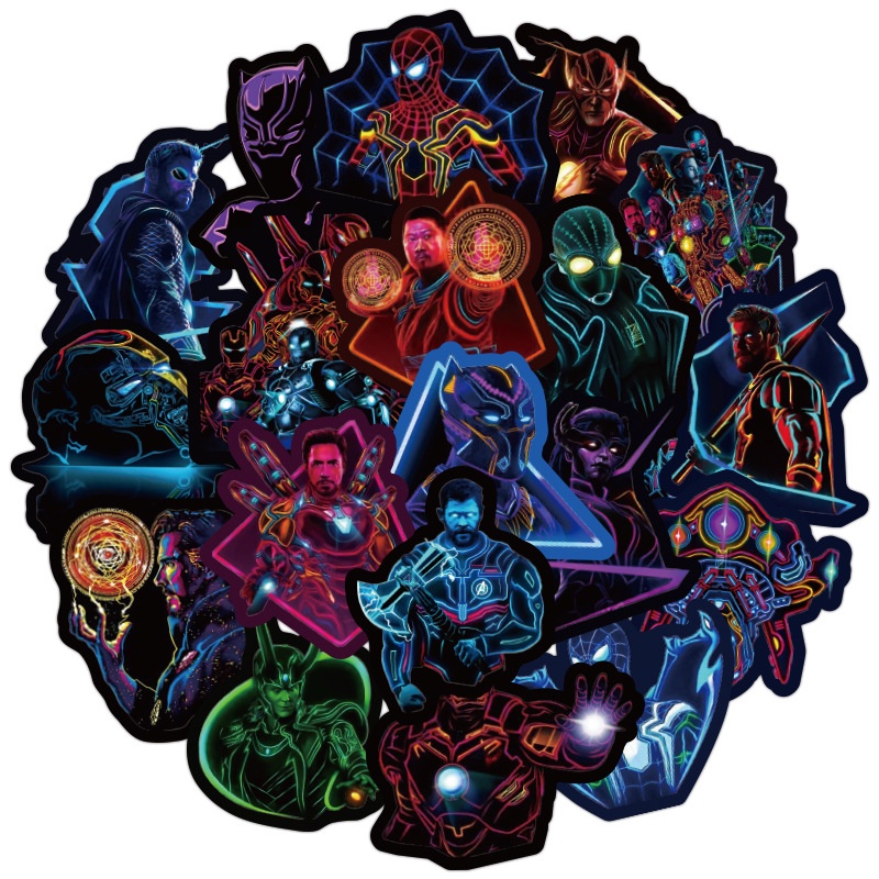 100/50PCS Cool Marvel The Avengers กันน้ํา Stikers Cool สําหรับสเก็ตบอร์ดกระเป๋าแล็ปท็อปกีตาร์ Decal