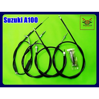 SUZUKI A100 CABLE SET // THROTTLE 122cm &amp; CLUTH 112cm &amp; SPEEDOMETER 83cm &amp; FRONT BRAKE 117cm. // ชุดสายเซ็ท