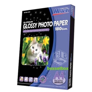 กระดาษโฟโต้มันเงากันน้ำ 180 แกรม A4/100 แผ่น  Platinum ผิวมั…