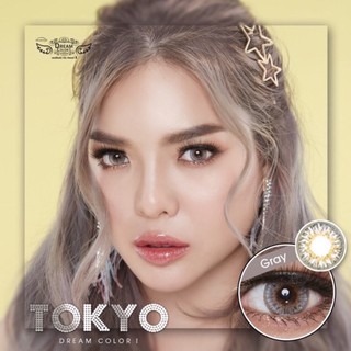 🦄🌈(0.00-5.00) DreamColor1 Tokyo gray / brown คอนเทคเลนส์ สีสวย กัน UVA