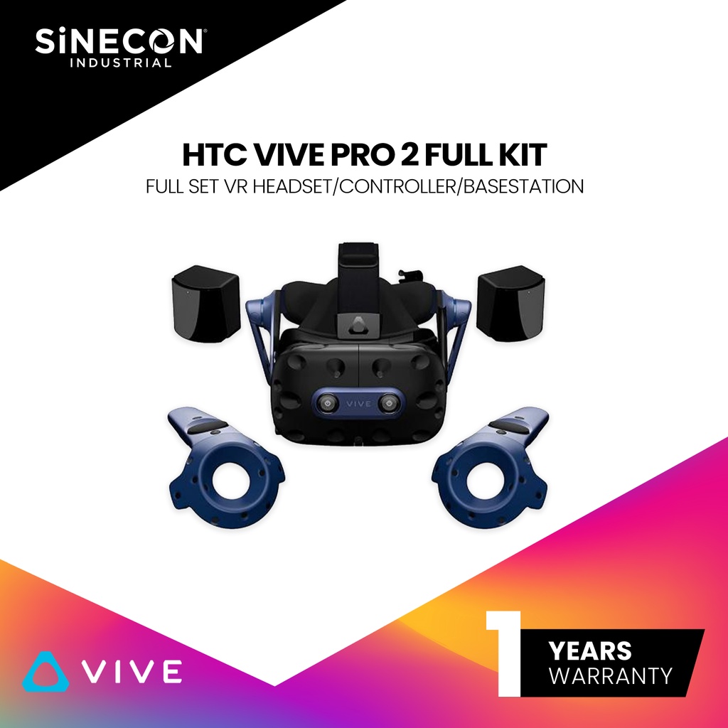 HTC VIVE PRO 2 FULL KIT Full Set VR Headset / Controller / Basestation ...