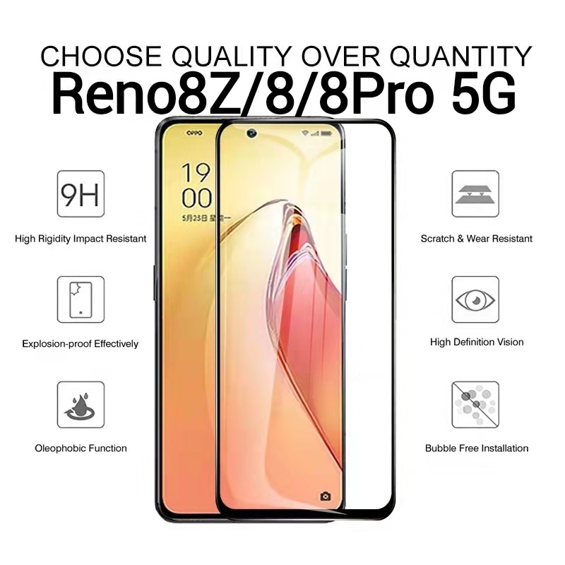 Realme 10T 5G/Realme C55/Reno8Zฟิล์มกระจกเต็มจอOPPO A98/Realme10 5G/Realme 10Pro/A78 5G/A58/Reno8/Reno8Pro/Reno8Pro Pl