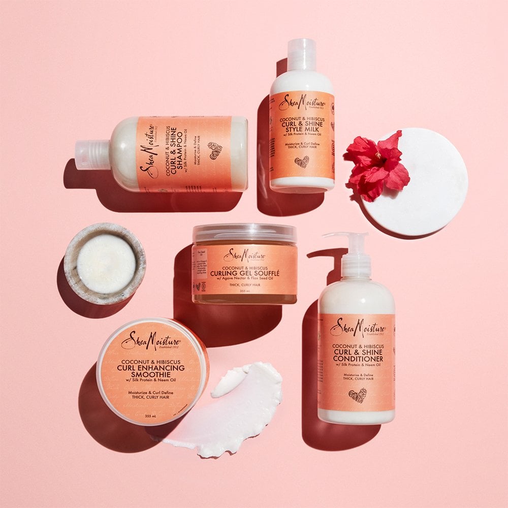 พร้อมส่งจากไทย 🇺🇸 Shea Moisture Curl & Shine Coconut and Hibiscus สำหรับผมหยิก หยักศก และผมดัด