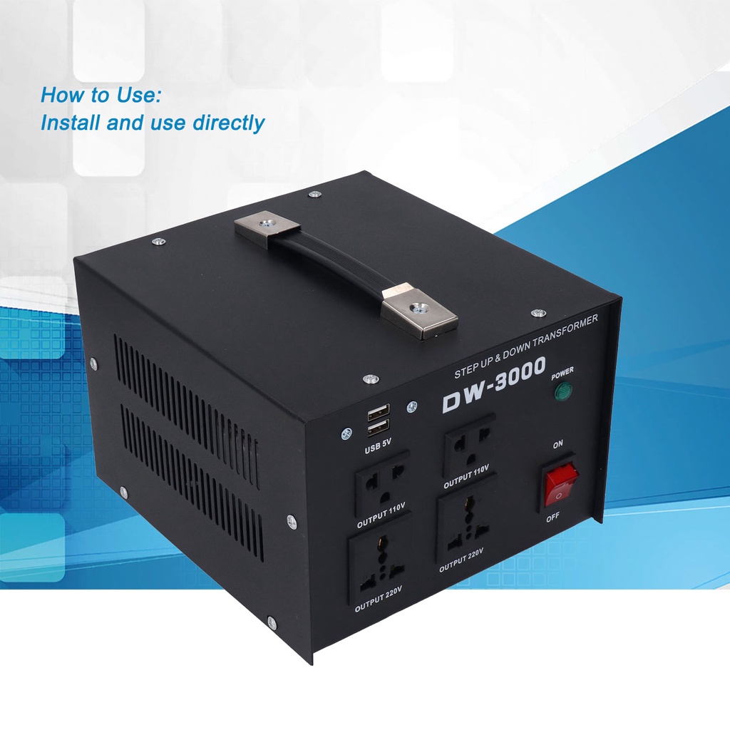 Industrial Shop Voltage Converter Transformer 3000W Multiple Protection 110V to 220V Step Up Buck AC