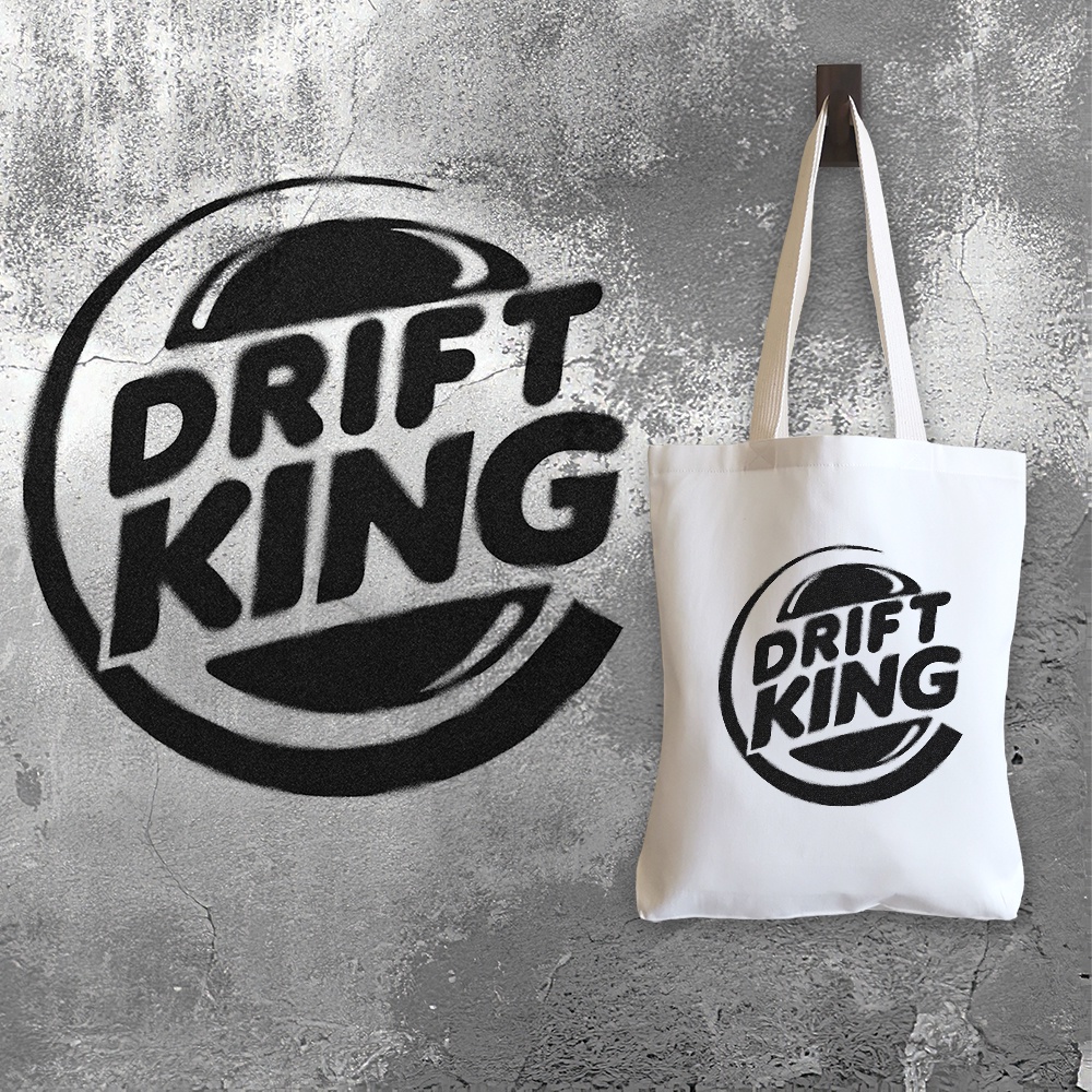 กระเป๋าผ้าแคนวาส สไตล์ที่ 57 สกรีนลายสไตล์พ่นสีสเปร์ย แนว Street Art ลาย Drift King
