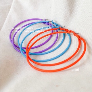 COLORFUL BIG HOOPS TINARI ต่างหูห่วง ฟ้า ส้ม ม่วง นีออน