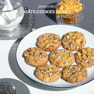 [💛เจ/ รสยุสุ มังสวิรัติ] Granovibes Oats Cookies กราโนไวบ์ส คุกกี้ข้าวโอ๊ต 1 กล่อง บรรจุ 16 ซอง (เลือกรสในตัวเลือก)