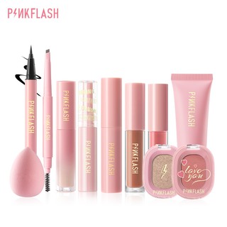 Pinkflash ชุดเครื่องสำอางแต่งหน้า รองพื้น คอนซีลเลอร์ปกปิดสูง อายไลเนอร์ มาสคาร่า ดินสอเขียนคิ้ว บลัชออน ไฮไลท์ 11 ชิ้น