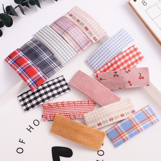 🔥พร้อมส่ง🔥 กิ๊บติดผมสไตล์เกาหลี กิ๊บติดผมสไตล์วินเทจ ลายสก๊อต Vintage