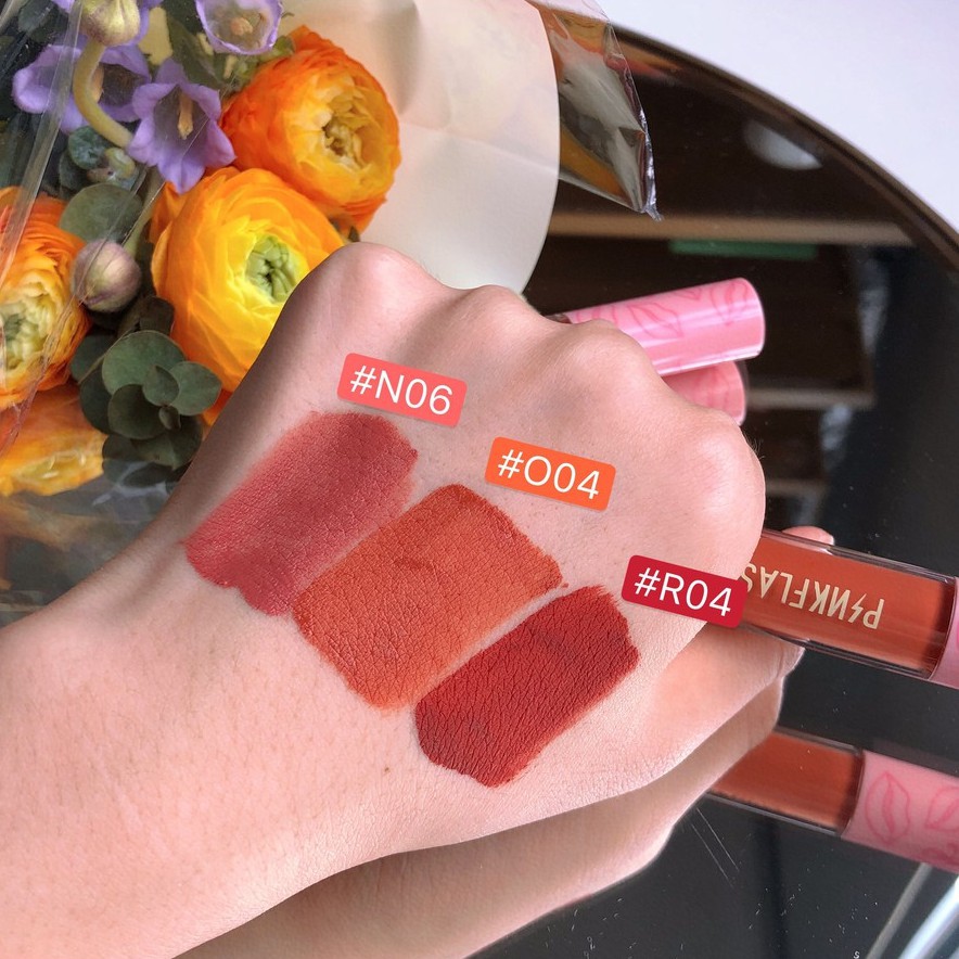 PINKFLASH OhMyKiss ลิปสติก เนื้อลิขวิด สีแมตต์ เม็ดสีแน่น เม็ดสีชัด กันน้ำ 14 สี #8