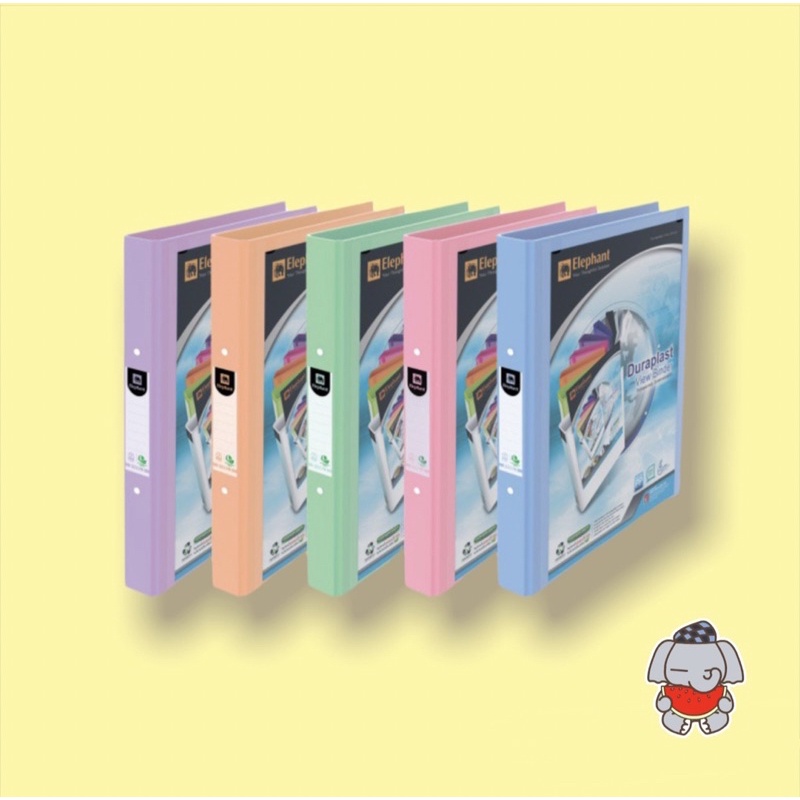 แฟ้ม2ห่วง ตราช้าง 221VB สีพาสเทล