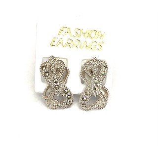 ต่างหูเงินแท้925 ตัวเรือนเงินแท้ประดับมาร์คาไซท์(Marcasite Earring)