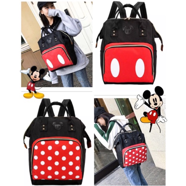 Anello ออกแบบใหม ่ Mickey Mummy Maternity Nappy Diaper Bag Large Baby Imama Travel Backpack