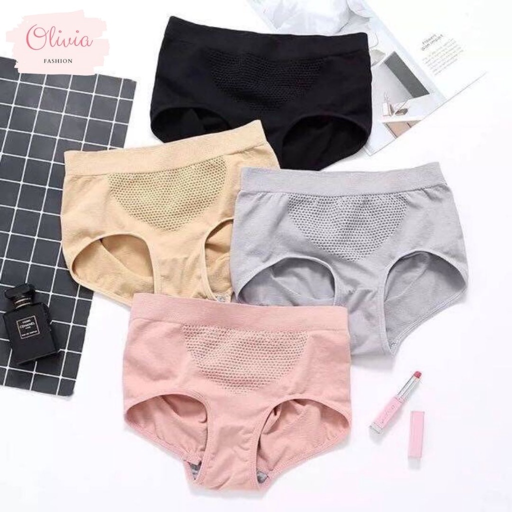 Olivia ใหม่ กางเกงในผ้าทอ กระชับหน้าท้อง เก็บก้น ระบายอากาศได้ดี มีถุงใส่ให้ พรัอมส่ง #010
