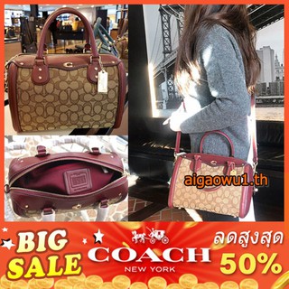 แท้💯%🔥สินค้าขายดี🔥 New IVIE BENNETT SATCHEL IN SIGNATURE JACQUARD (COACH F38112)