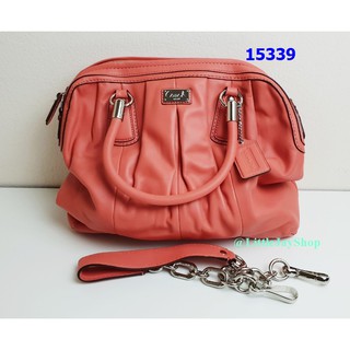 กระเป๋า Coach 15339 KRISTIN LEATHER PLEATED SATCHEL สี Genrenuim