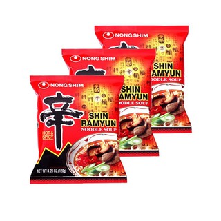 SHIN RAMYUN บะหมี่กึ่งสำเร็จรูปรสเผ็ด แบบ 3 ห่อ ลดพิเศษ