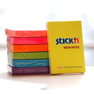 กระดาษโน้ตกาวในตัว STICKN ขนาด 3x2 นิ้ว สีนีออน (PC)