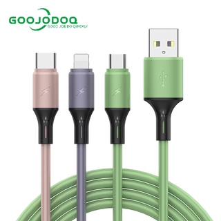 GOOJODOQ 3 In 1 สายชาร์จ Type - C Micro USB Lightning สําหรับ Android ipad 12