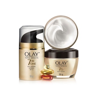 [ลด 50%] Olay Total Effects Day Cream SPF 15 50g + Night Cream 50g P&amp;G