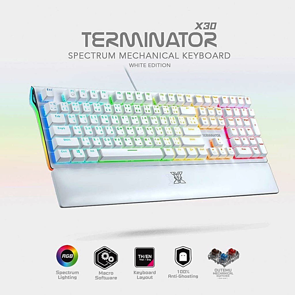 NUBWO X30 TERMINATOR RGB Mechanical Gaming Keyboard ไฟวิ่งวนสวยๆ เล่น ...