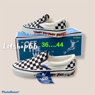 🍁Vans Slip-On Checkerboard 98 DX"Fast Times"สินค้าพร้อมกล่อง รองเท้าผ้าใบของผู้ชาย